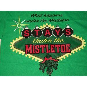 Gildan What Happens Under Mistletoe Stays Green T-shirt Vegas Sign Christmas S